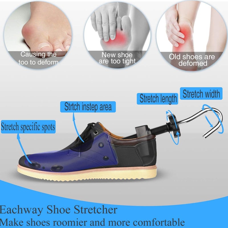 eachway Shoe Stretcher Shoe Trees,Adjustable Length & Width for Men and Women (L (for Men's Size Us 10-13.5) Blue) - Image 3